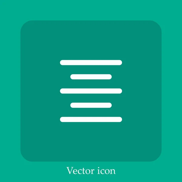Aligner Icône Vectorielle Centrale Icône Linéaire Ligne Avec Course Modifiable — Image vectorielle