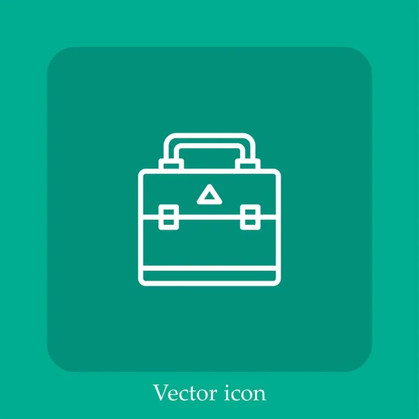 Icono Vector Bolsa Icon Line Lineal Con Carrera Editable — Archivo Imágenes Vectoriales