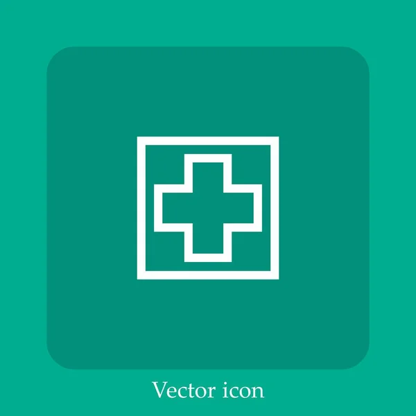 Cross Vector Icono Lineal Icon Line Con Carrera Editable — Archivo Imágenes Vectoriales