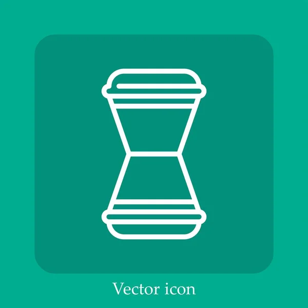 Ícone Vetor Bateria Linear Icon Line Com Curso Editável — Vetor de Stock