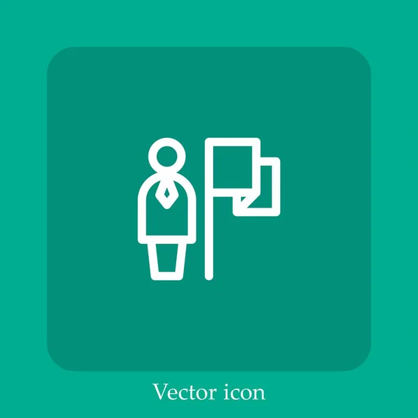 Icône Vectorielle Féminine Icône Linéaire Ligne Avec Trait Modifiable — Image vectorielle