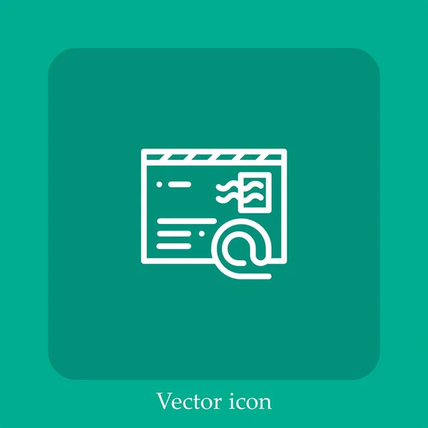 Letter Vektor Icon Lineare Icon Line Mit Editierbarem Strich — Stockvektor