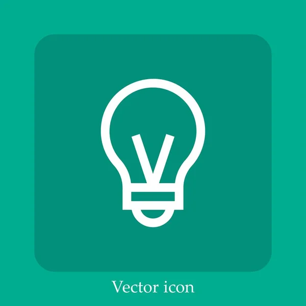 Ícone Vetor Lâmpada Linear Icon Line Com Curso Editável — Vetor de Stock