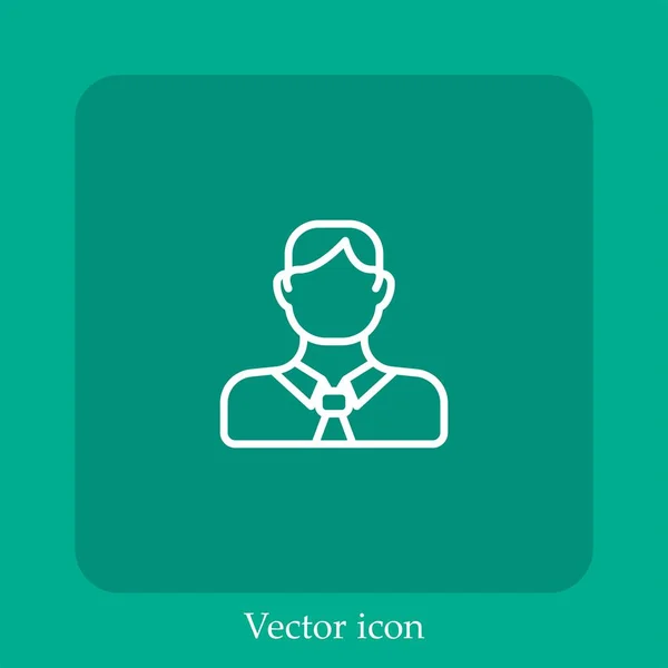 Manager Vector Icono Lineal Icon Line Con Carrera Editable — Vector de stock