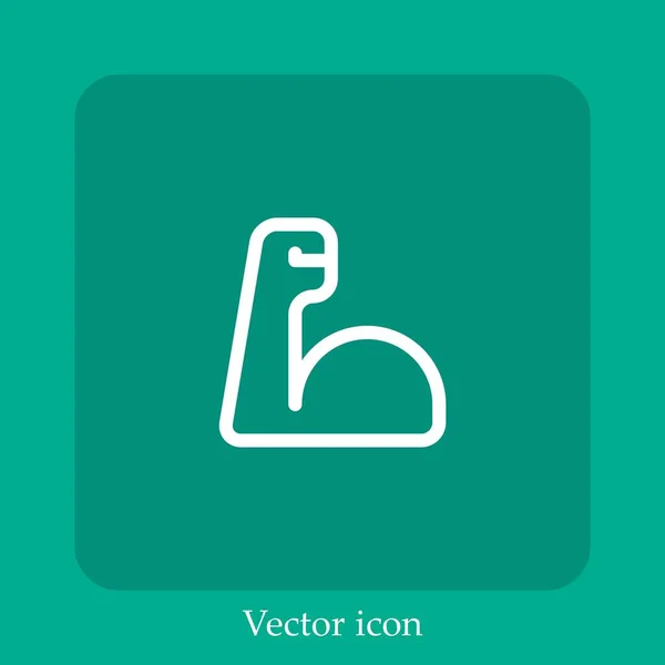 Icono Del Vector Muscular Icon Line Lineal Con Carrera Editable — Vector de stock
