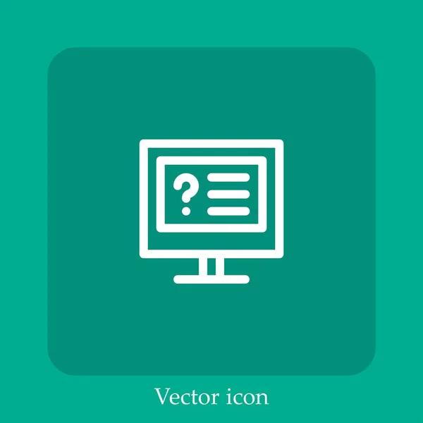 Icono Vector Pregunta Línea Icon Line Lineal Con Carrera Editable — Vector de stock