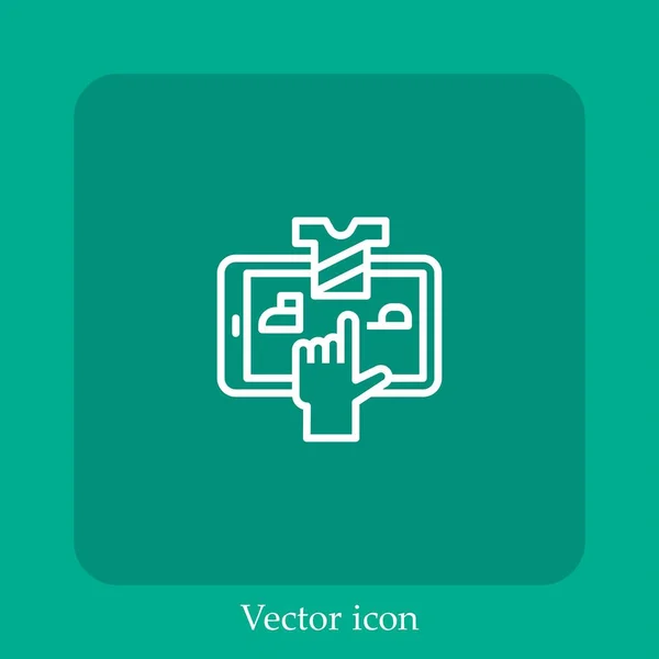 Tienda Online Icono Vectorial Icon Line Lineal Con Carrera Editable — Vector de stock