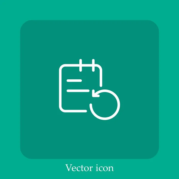 Recarregar Ícone Vetor Linear Icon Line Com Curso Editável — Vetor de Stock