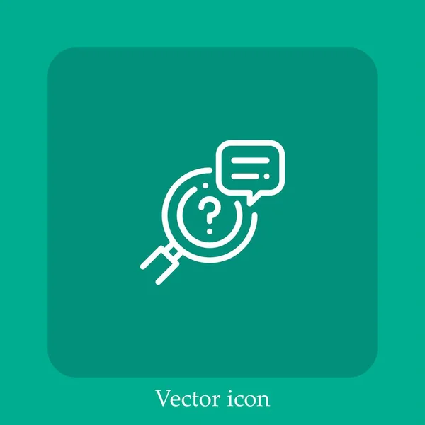 Icono Del Vector Búsqueda Icon Line Lineal Con Carrera Editable — Vector de stock