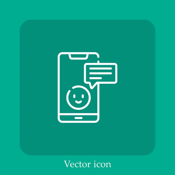 Ícone Vetorial Revisão Linear Icon Line Com Curso Editável — Vetor de Stock