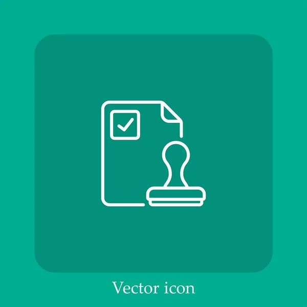 Stamp Vector Icon Linear Icon Line Editable Stroke — Stock Vector