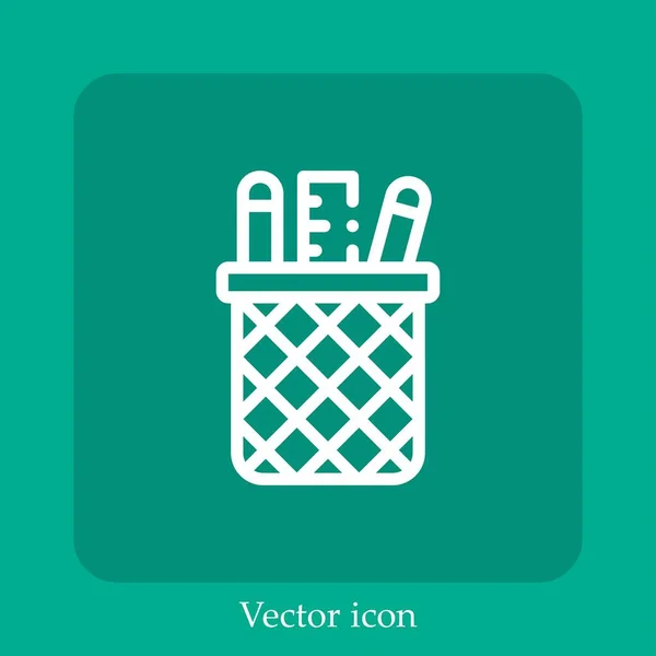 Stationery Vector Icon Linear Icon Line Editable Stroke — Stock Vector