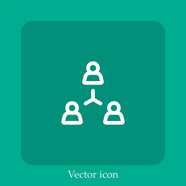 Teamwork Vektor Symbol Lineare Icon Line Mit Editierbarem Strich — Stockvektor