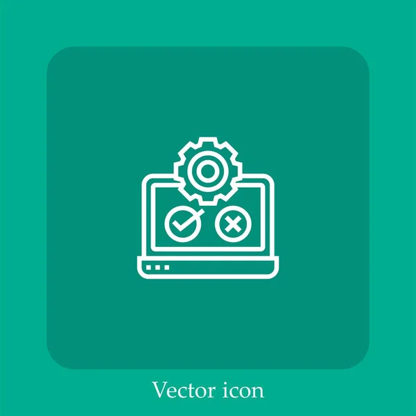 Testando Ícone Vetorial Linear Icon Line Com Curso Editável — Vetor de Stock