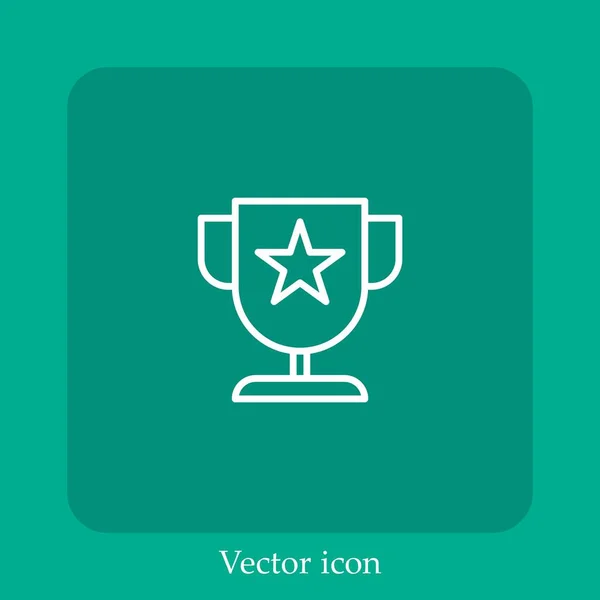 Trofeo Icono Vector Icon Line Lineal Con Carrera Editable — Vector de stock
