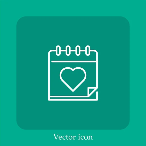 Hochzeitstag Vektor Symbol Lineare Icon Line Mit Editierbarem Strich — Stockvektor
