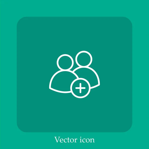 Add Group Vector Icon Linear Icon Line Editable Stroke — Stock Vector
