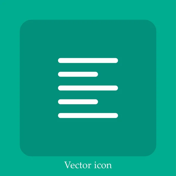 Alinear Icono Vector Izquierdo Icono Lineal Línea Con Carrera Editable — Vector de stock