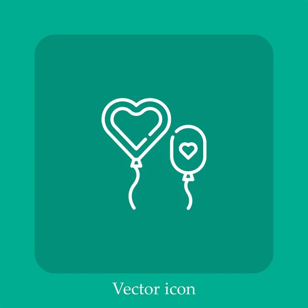 Globo Icono Vector Icon Line Lineal Con Carrera Editable — Vector de stock