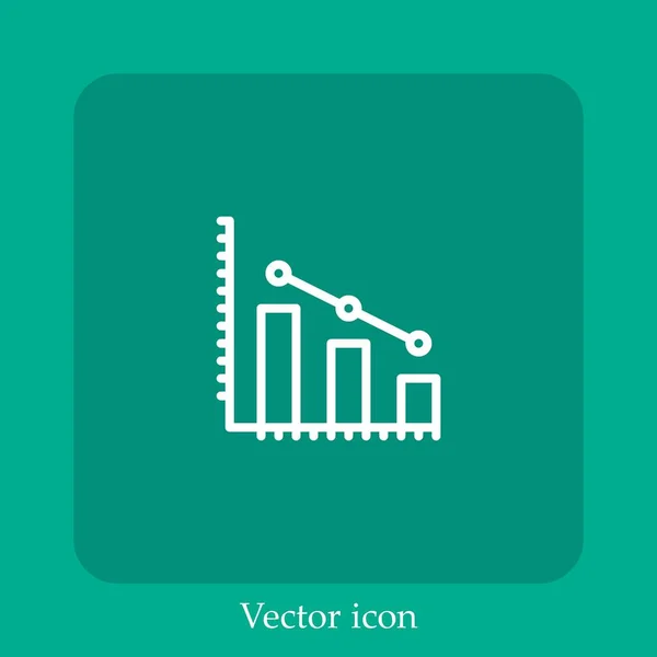 Bar Chart Vector Icon Linear Icon Line Editable Stroke — Stock Vector