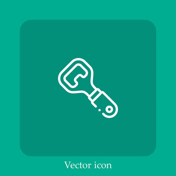 Bottle Opener Vector Icon Linear Icon Line Editable Stroke — Stock Vector