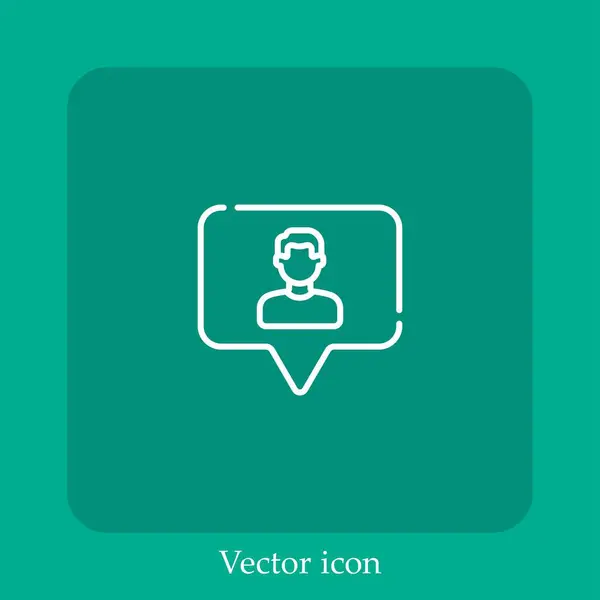Icono Vector Chat Icon Line Lineal Con Carrera Editable — Vector de stock
