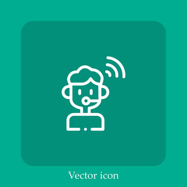Kundendienst Agent Vektor Symbol Lineare Icon Line Mit Editierbarem Strich — Stockvektor