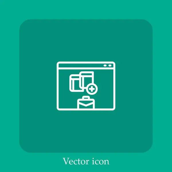 Ícone Vetor Biblioteca Digital Linear Icon Line Com Curso Editável — Vetor de Stock