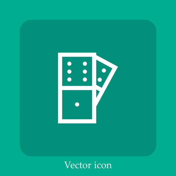 Иконка Вектора Домино Linear Icon Line Редактируемым Штрихом — стоковый вектор