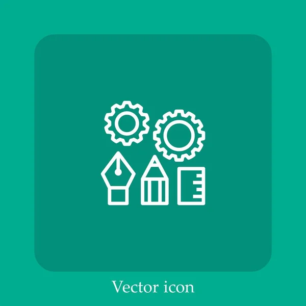 Modifier Les Outils Icône Vectorielle Icône Linéaire Ligne Avec Course — Image vectorielle