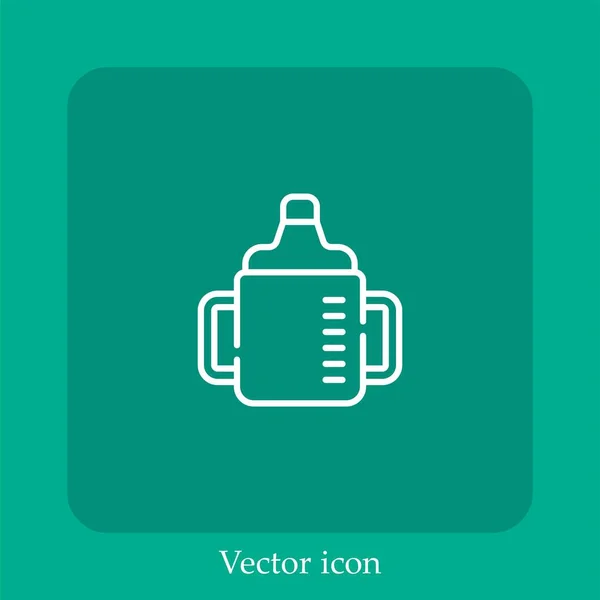 Ícone Vetor Garrafa Alimentação Linear Icon Line Com Curso Editável — Vetor de Stock