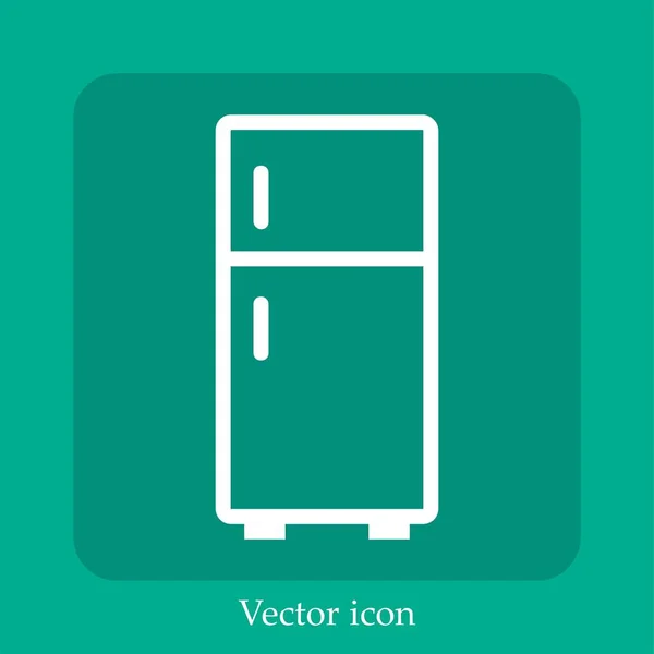 Fridge Vector Icon Linear Icon Line Editable Stroke — Stock Vector