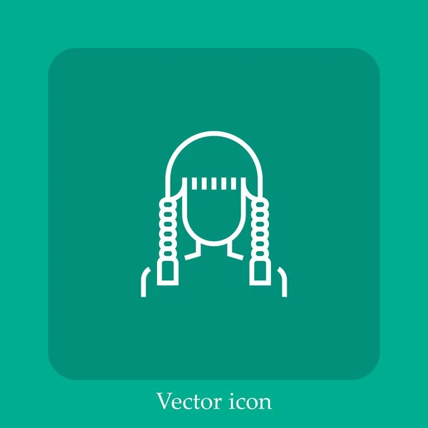 Corte Pelo Icono Vector Icon Line Lineal Con Carrera Editable — Vector de stock