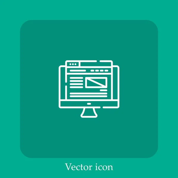 Icône Vectorielle Mise Page Icône Linéaire Ligne Avec Trait Modifiable — Image vectorielle