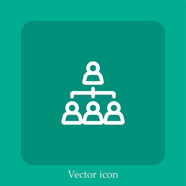 Ícone Líder Vetor Linear Icon Line Com Curso Editável — Vetor de Stock