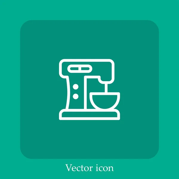 Ícone Vetorial Mixer Linear Icon Line Com Curso Editável — Vetor de Stock