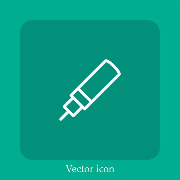 Ручка Вектора Значок Linear Icon Line Редактируемым Штрихом — стоковый вектор