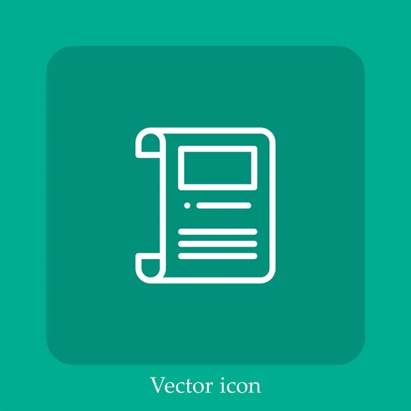 Icône Vectorielle Droite Icône Linéaire Ligne Avec Trait Modifiable — Image vectorielle
