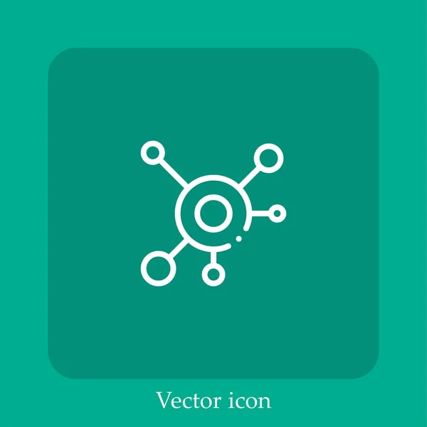 Icono Vector Redes Sociales Icon Line Lineal Con Trazo Editable — Vector de stock