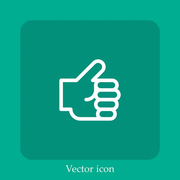 Thumb Vector Icon Linear Icon Line Editable Stroke — Stock Vector