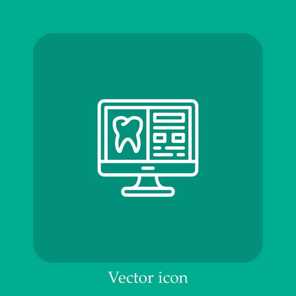 Ícone Vetor Dente Linear Icon Line Com Curso Editável — Vetor de Stock