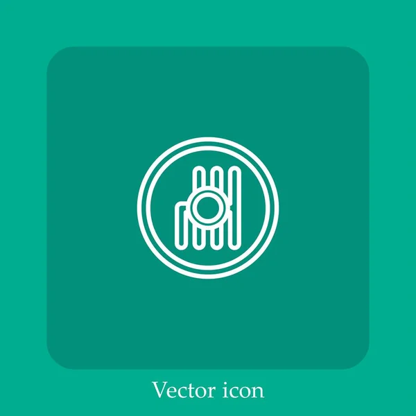 Icono Vector Transmisión Icon Line Lineal Con Carrera Editable — Vector de stock