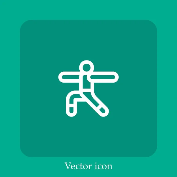Yoga Pose Icône Vectorielle Icône Linéaire Ligne Avec Course Modifiable — Image vectorielle