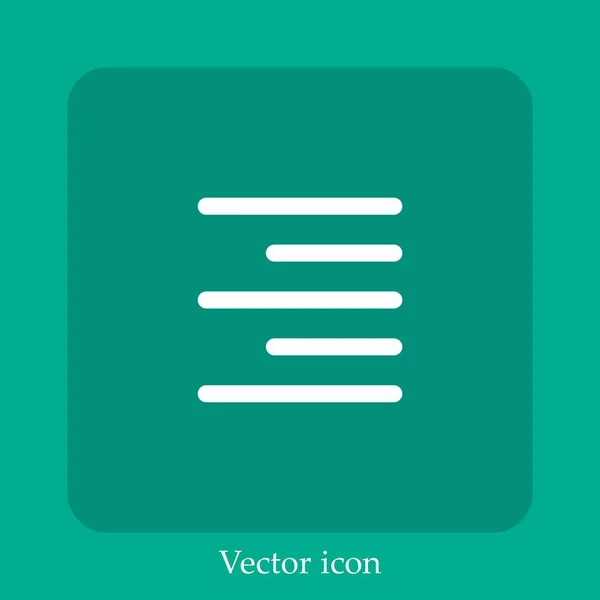 Alinear Icono Del Vector Derecho Icon Line Lineal Con Carrera — Vector de stock