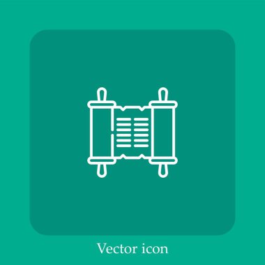 kaydırma vektörü simgesi doğrusal simgesi. Düzenlenebilir vuruş ile satır