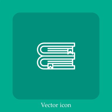 kitaplık vektörü simgesi doğrusal simgesi. Düzenlenebilir vuruş ile satır