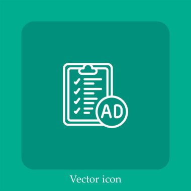 Kontrol listesi vektör doğrusal simgesi. Düzenlenebilir vuruş ile satır
