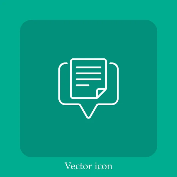 Chat Vector Icon Lineare Icon Line Mit Editierbarem Strich — Stockvektor