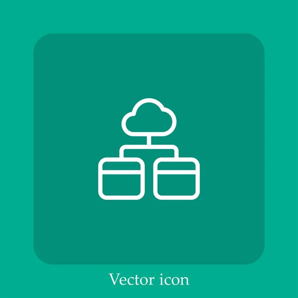 Cloud Speichervektorsymbol Lineare Icon Line Mit Editierbarem Strich — Stockvektor