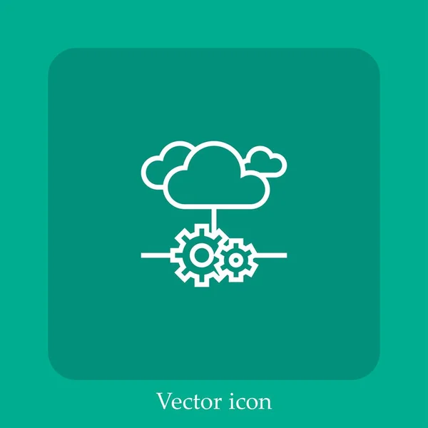 Wolkenvektorsymbol Lineare Icon Line Mit Editierbarem Strich — Stockvektor